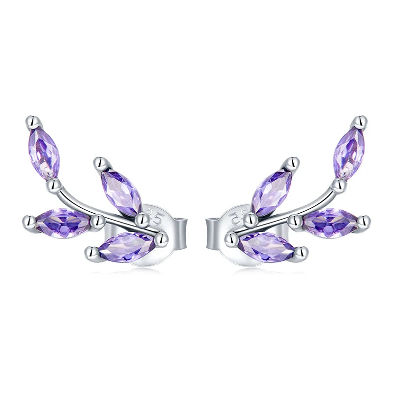 Bamoer Luxus-Ohrringe für Mädchen aus 925er-Sterlingsilber, Regenbogen-Schmetterling, niedlich, schick, lustig, Ohrstecker, Original für Damen, Party, edler Schmuck