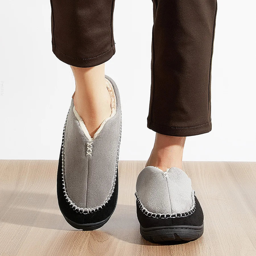 Warme Herren-Filzhausschuhe Memory-Foam