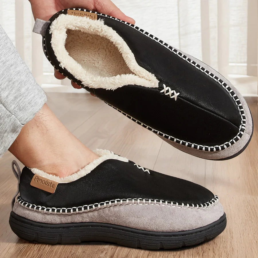 Warme Herren-Filzhausschuhe Memory-Foam