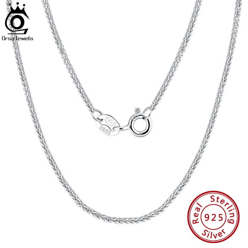 ORSA JEWELS Chopin-Kette aus echtem 925er-Sterlingsilber, minimalistischer Stil, 925-Chopin-Kette, 40–60 cm, SC53