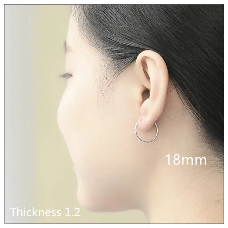 Einfache Ohrknochen-Creolen aus 925er-Sterlingsilber für Frauen, kleine Creolen, Ohrknochen-Schnalle, runde Kreis-Ohrringe, Creolen, Geschenk
