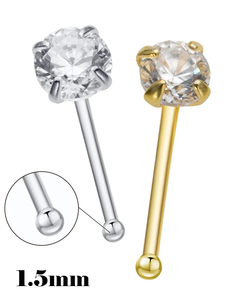 925 Silber Nasenstecker Zirkon  Trendy Piercing Schmuck