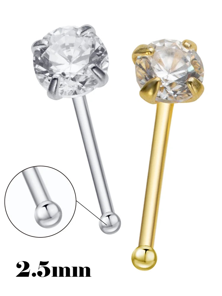 925 Silber Nasenstecker Zirkon  Trendy Piercing Schmuck