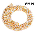 6mm miami cuban diamond necklace 14k solid gold 9.50ctw