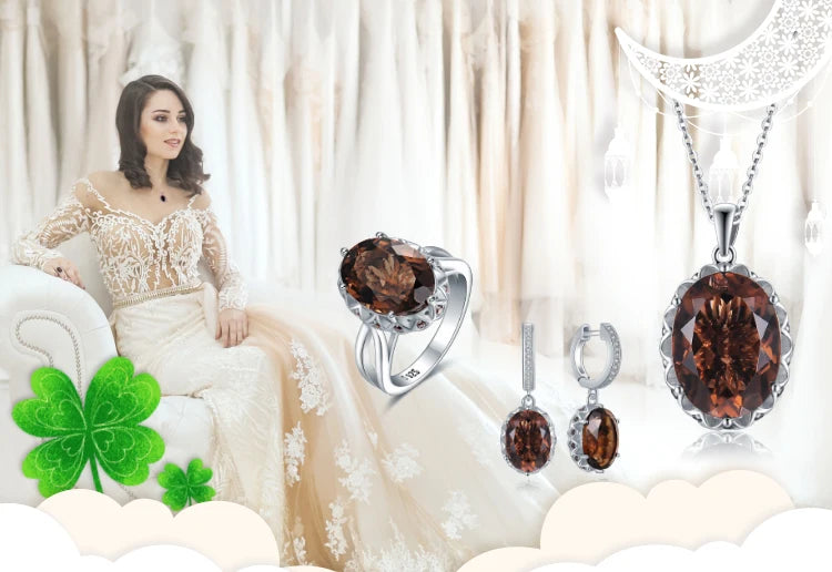 JewelryPalace Große 7ct Genuine Rauchquarz 925 Sterling Silber Baumeln Ohrringe für Frauen Erklärung Edelstein Ohrringe