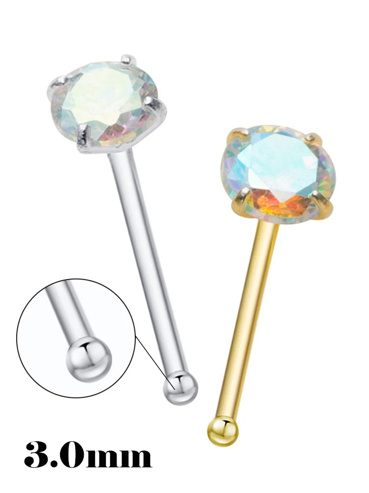 925 Silber Nasenstecker Zirkon  Trendy Piercing Schmuck