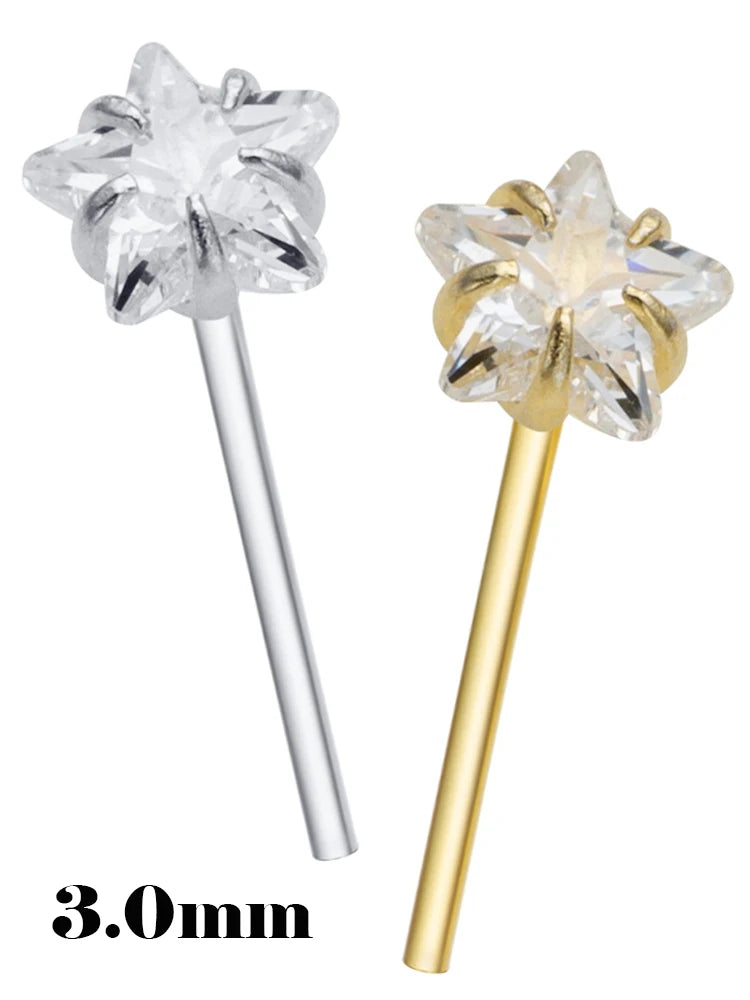 925 Silber Nasenstecker Zirkon  Trendy Piercing Schmuck