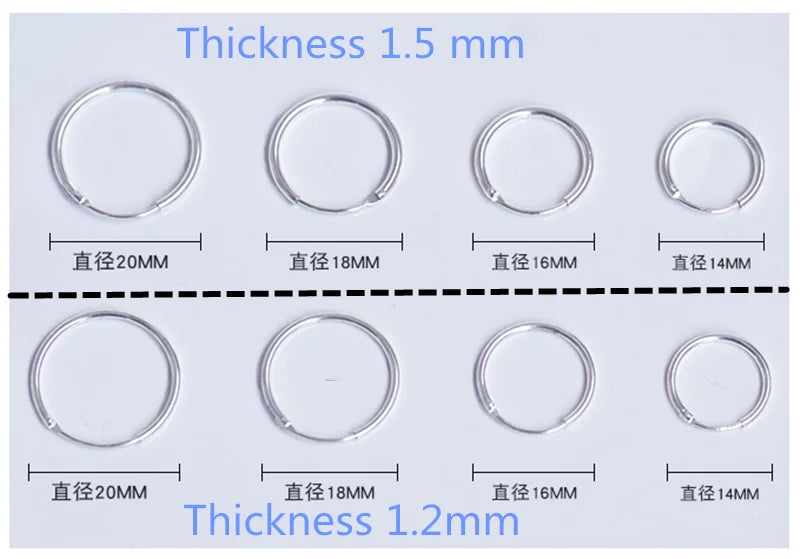 Einfache Ohrknochen-Creolen aus 925er-Sterlingsilber für Frauen, kleine Creolen, Ohrknochen-Schnalle, runde Kreis-Ohrringe, Creolen, Geschenk