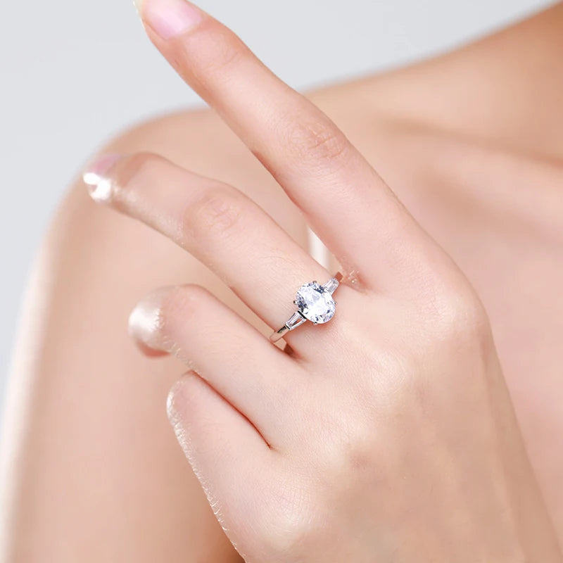 925 Sterling Silber Zirkon-Ring – Damen