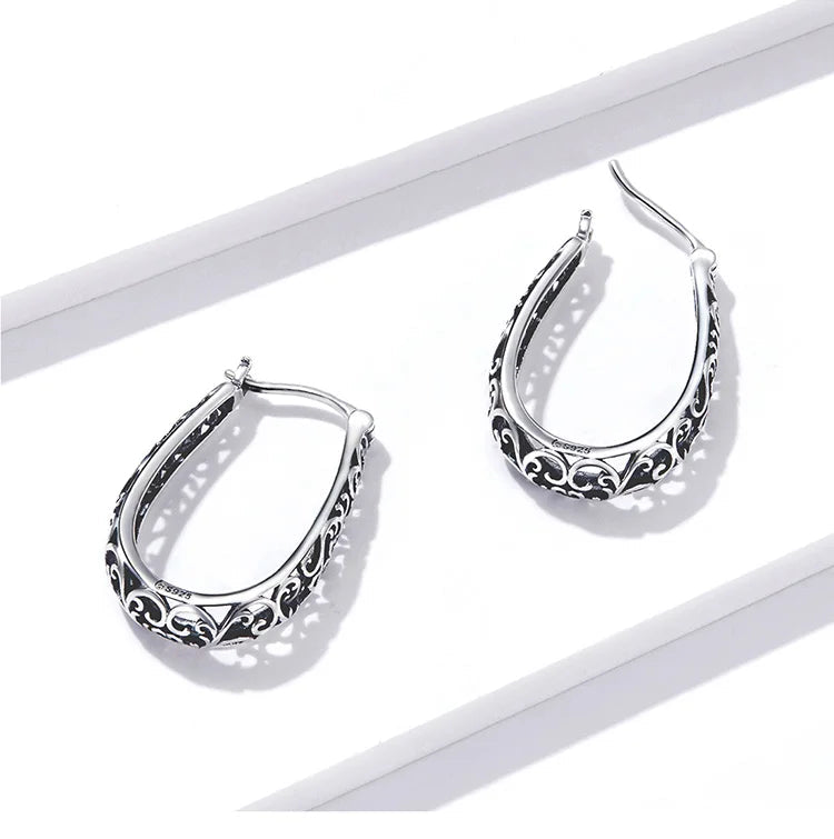 Vergoldete Vintage-Reben-Creolen Ohrringe