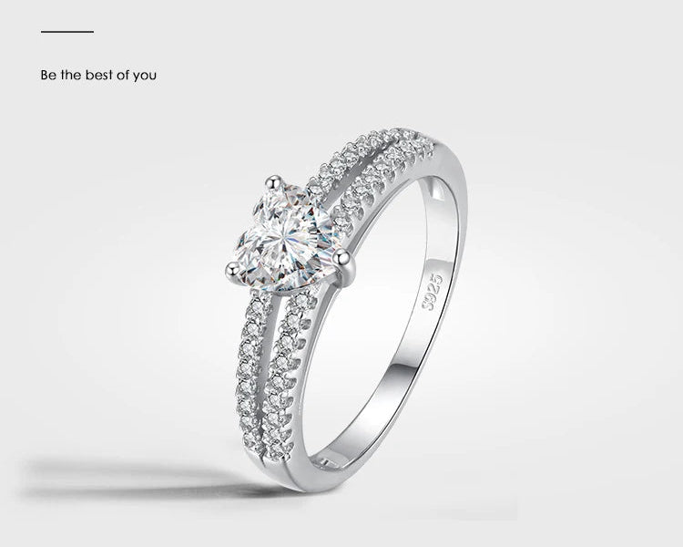 925er Silber Herz-CZ Ring für Frauen