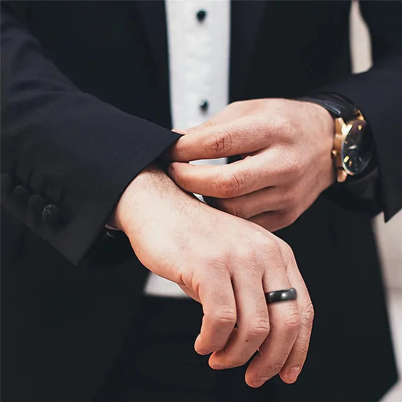 Schwarzer Wolframring Damen &amp; Herren