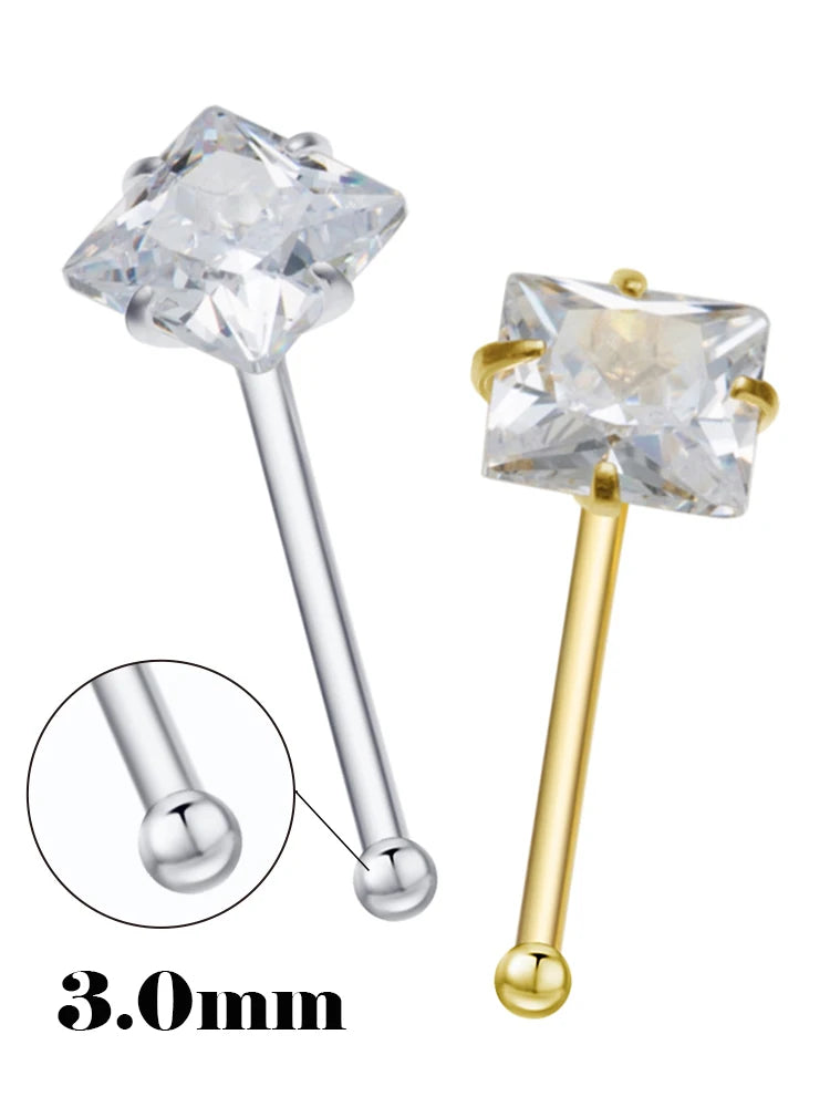 925 Silber Nasenstecker Zirkon  Trendy Piercing Schmuck