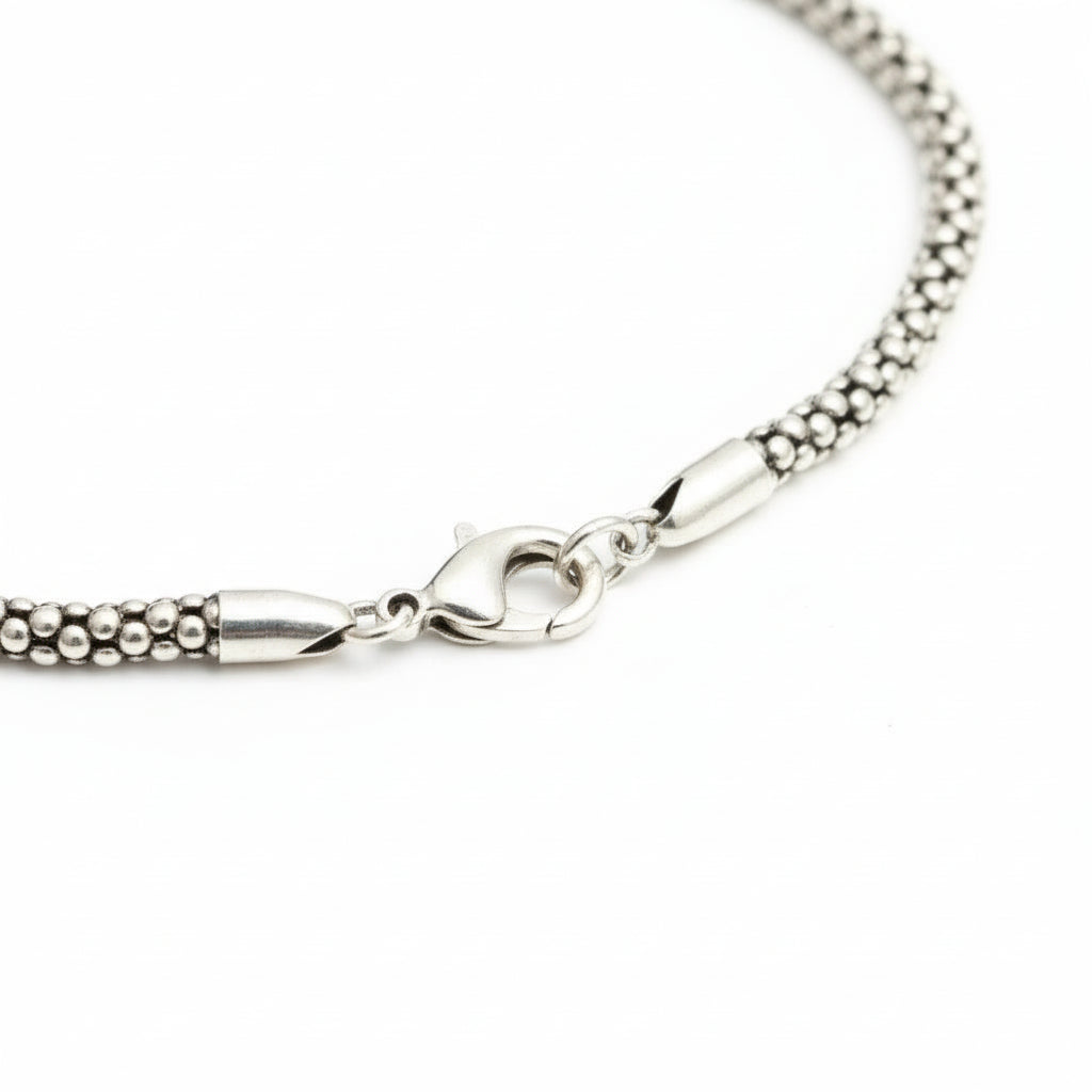 S925 Silber Popcorn-Halskette –unisex