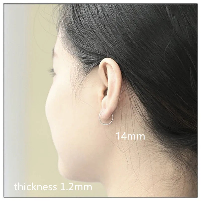 Einfache Ohrknochen-Creolen aus 925er-Sterlingsilber für Frauen, kleine Creolen, Ohrknochen-Schnalle, runde Kreis-Ohrringe, Creolen, Geschenk