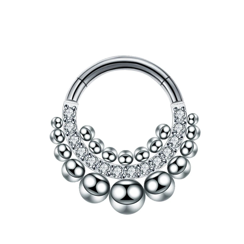ASTM F136 Titan Antiallergisch Septum Piercing Nasenring Tragus Knorpel Ohrring Lip Stud Zirkon Clicker Hoop Körperschmuck 16G