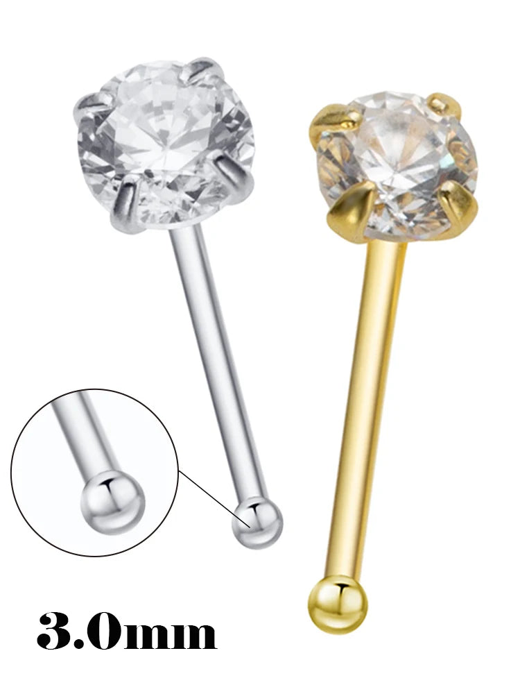 925 Silber Nasenstecker Zirkon  Trendy Piercing Schmuck