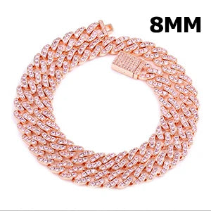 6mm miami cuban diamond necklace 14k solid gold 9.50ctw