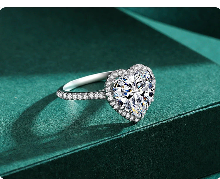 925 Sterling Silber Herz‑Zirkon Ring – romantischer Statement‑Schmuck