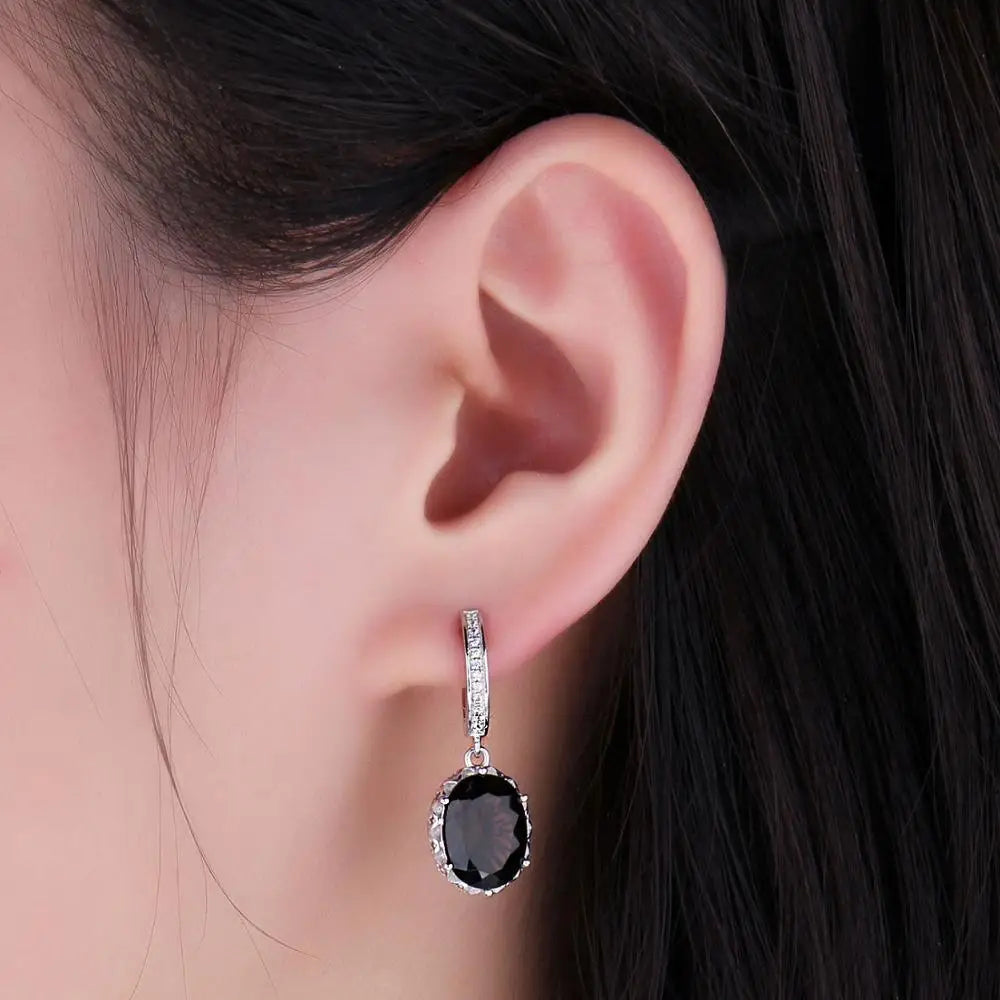 JewelryPalace Große 7ct Genuine Rauchquarz 925 Sterling Silber Baumeln Ohrringe für Frauen Erklärung Edelstein Ohrringe