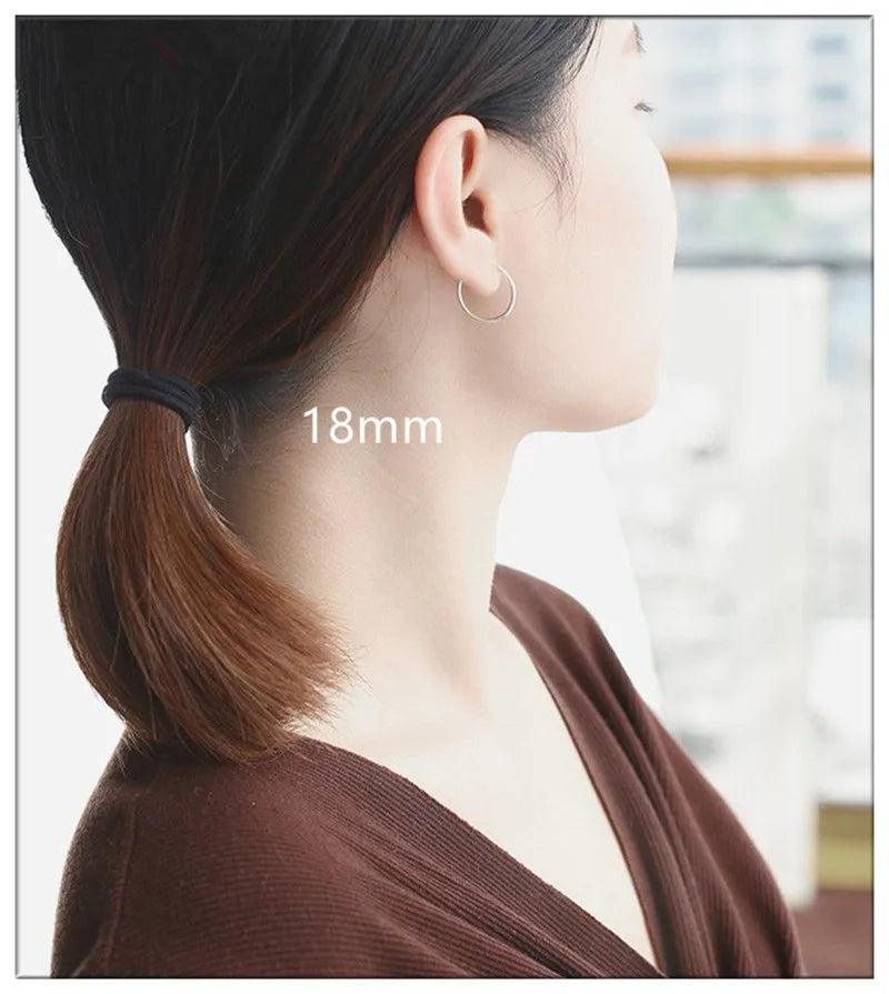 Einfache Ohrknochen-Creolen aus 925er-Sterlingsilber für Frauen, kleine Creolen, Ohrknochen-Schnalle, runde Kreis-Ohrringe, Creolen, Geschenk