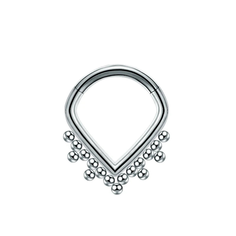 ASTM F136 Titan Antiallergisch Septum Piercing Nasenring Tragus Knorpel Ohrring Lip Stud Zirkon Clicker Hoop Körperschmuck 16G