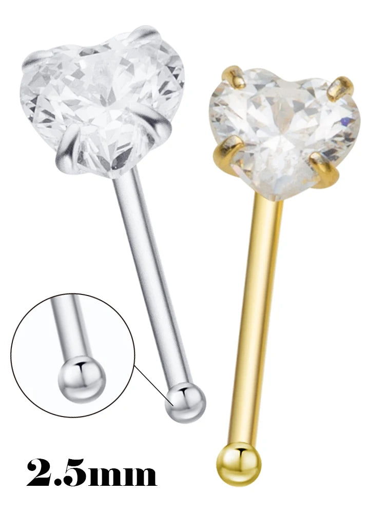 925 Silber Nasenstecker Zirkon  Trendy Piercing Schmuck
