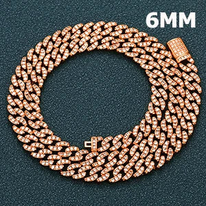 6mm miami cuban diamond necklace 14k solid gold 9.50ctw