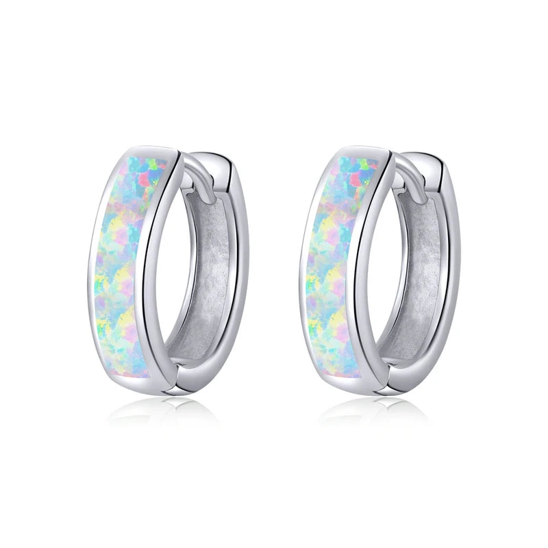 WOSTU 925 Sterling Silber Opal Stud Ohrringe Katze Einhorn Herz Blau Opal Ohrringe Für Frauen Original Silber 925 Schmuck