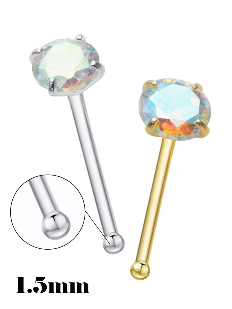 925 Silber Nasenstecker Zirkon  Trendy Piercing Schmuck