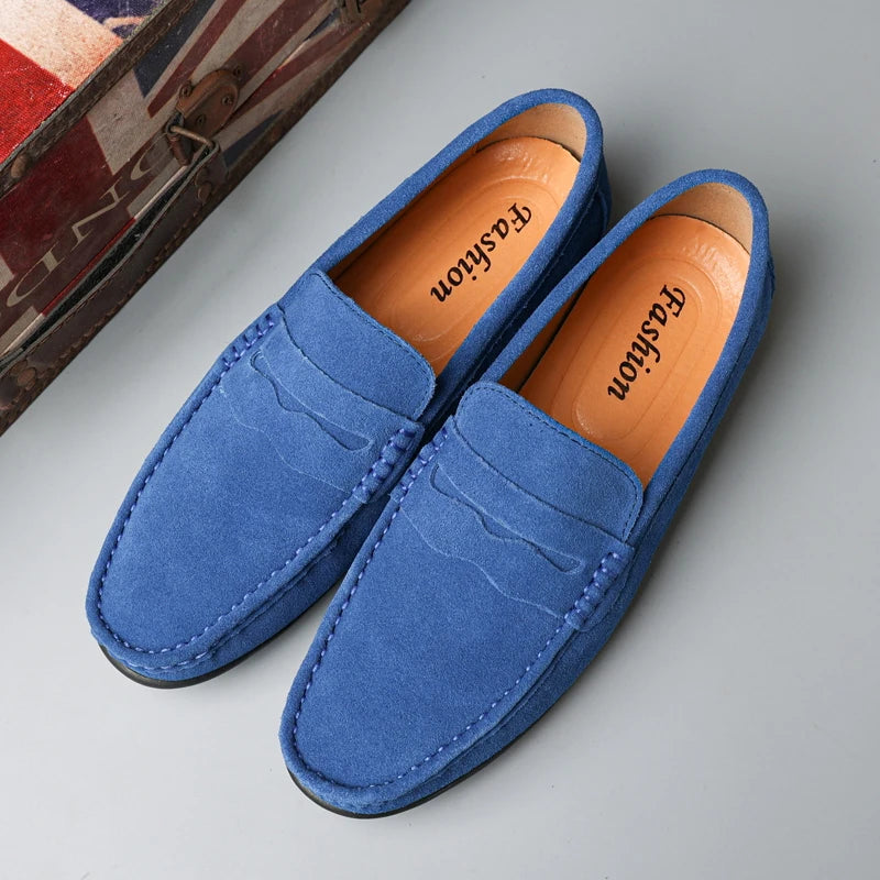 Männer Casual Schuhe Mode Männer Schuhe Handgemachte Wildleder Echtes Leder Herren Loafer Mokassins Slip Auf männer Wohnungen Männlich Fahren Schuhe