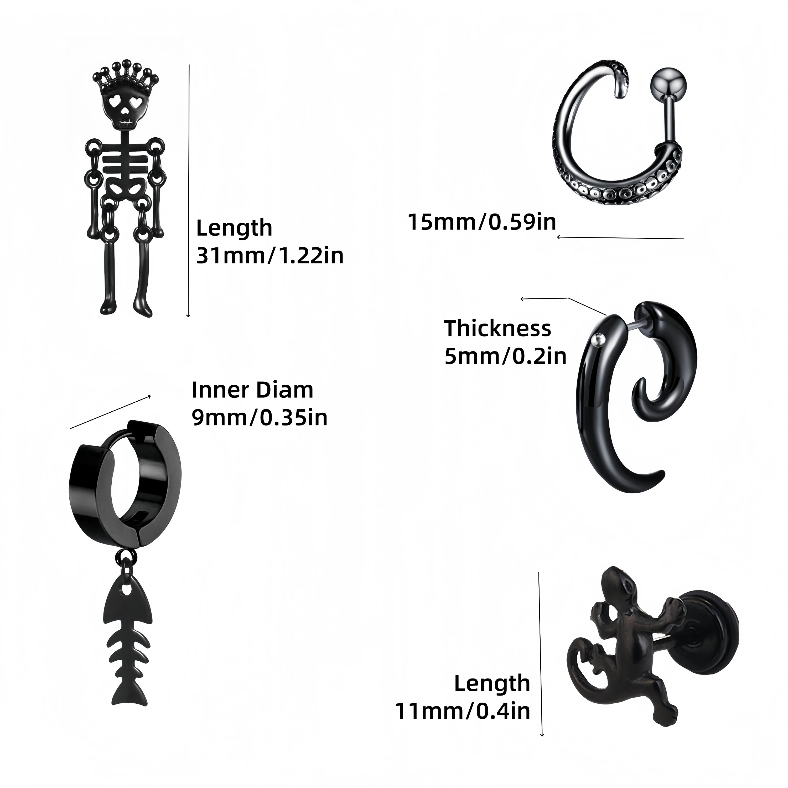 Punk Schädel Ohrringe Frauen Männer