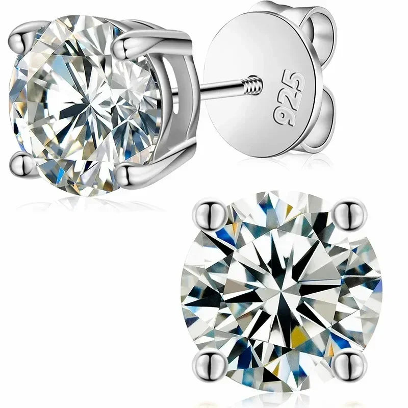 ALITREE 1 Karat D Farbe Moissanit Ohrringe 925 Sterling Silber vergoldet Diamant Ohrstecker mit GRA-Zertifikat für Damenschmuck