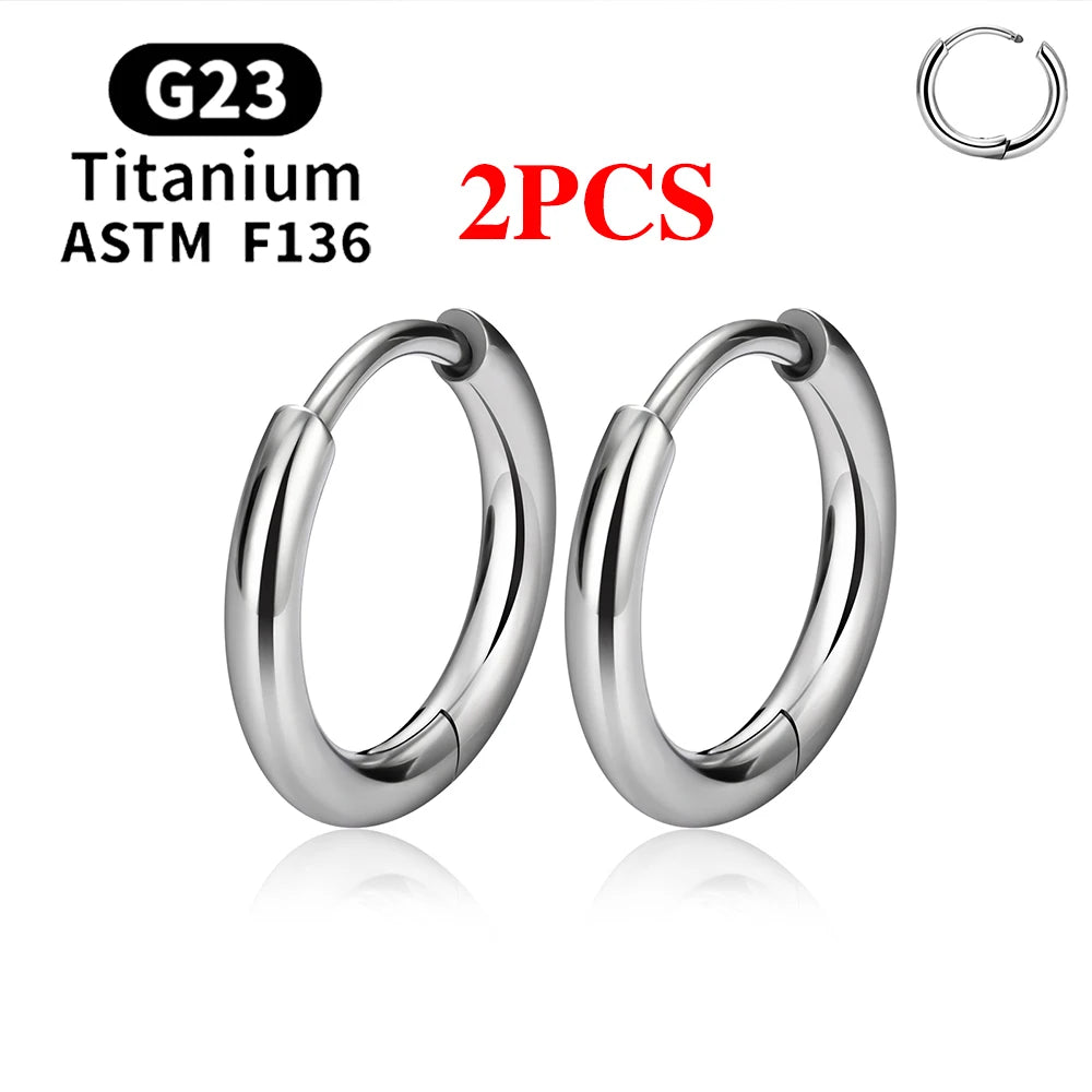 2/20PCS G23 Titan Ohrring Hoop CZ Klapp Segment Runde Nase Ring für Frauen Ohr Tragus Knorpel Helix Daith Piercing Schmuck