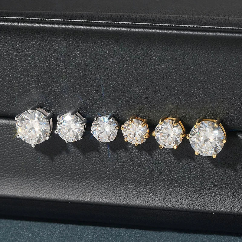 18K vergoldete Ohrringe S925 Sterling Silber D Farbe VVS1 Zirkon Ohrstecker für Frauen wie glänzend wie Diamant-Hochzeitsschmuck