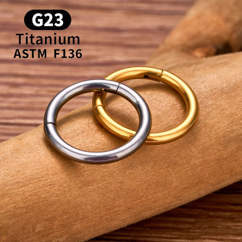 10/50PCS ASTM F136 Titan Nasenring Klapp Clicker Segment Septum Hoop Frauen Männer Ohr Knorpel Helix Ohrring Piercing schmuck