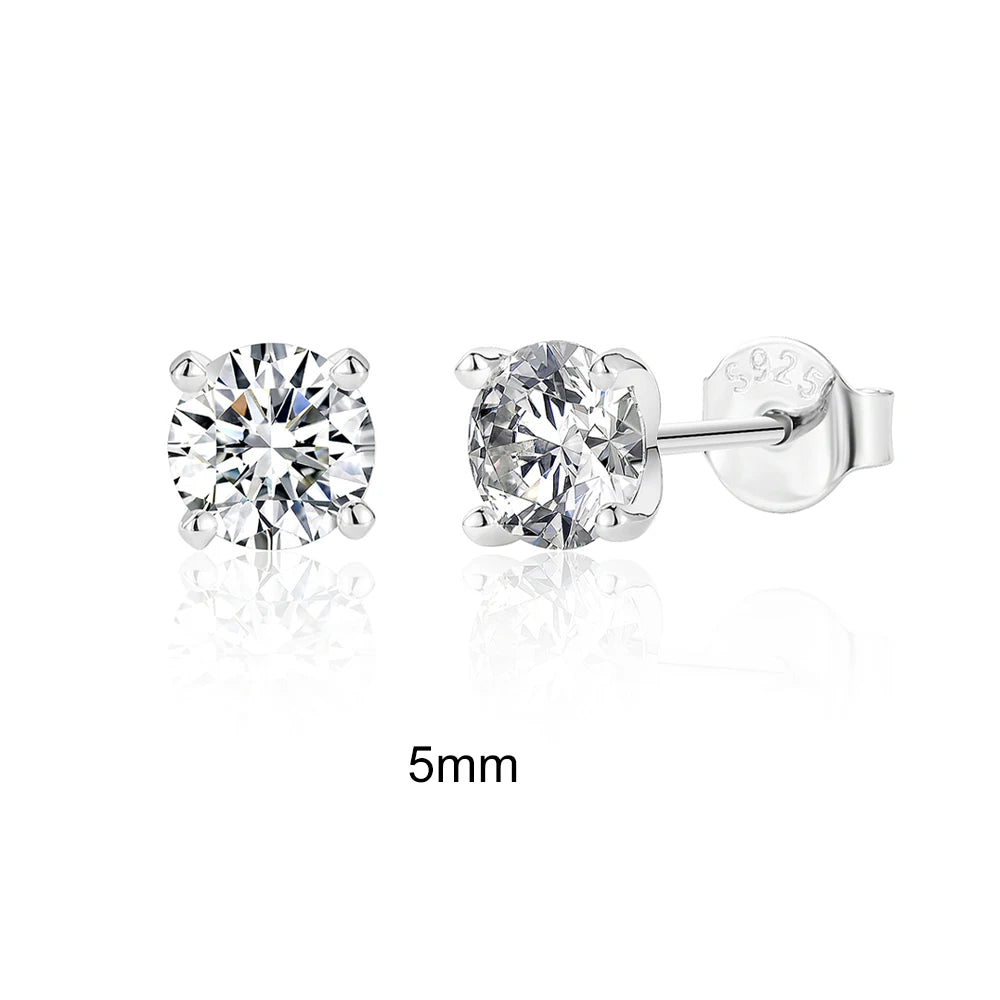 CANNER 0,5-1,2 Karat D Farbe Moissanit Ohrstecker Ohrringe für Frauen 925 Sterling Silber Funkelnder Piercing Ohrring Edlen Schmuck