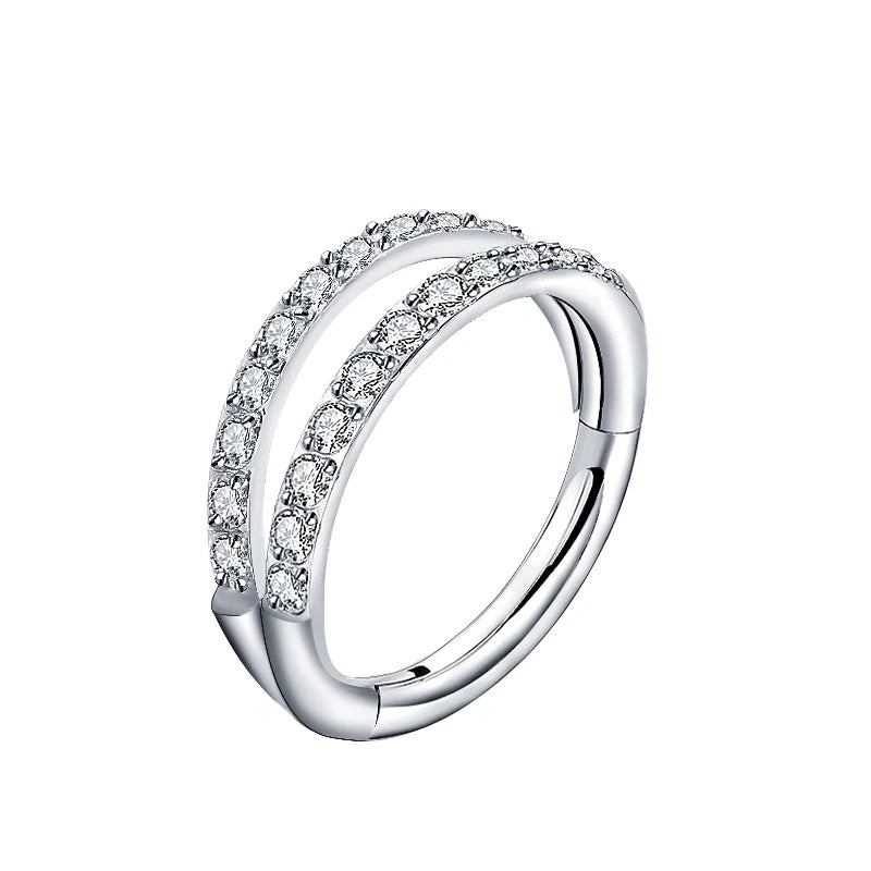 ASTM F136 Titan Antiallergisch Septum Piercing Nasenring Tragus Knorpel Ohrring Lip Stud Zirkon Clicker Hoop Körperschmuck 16G