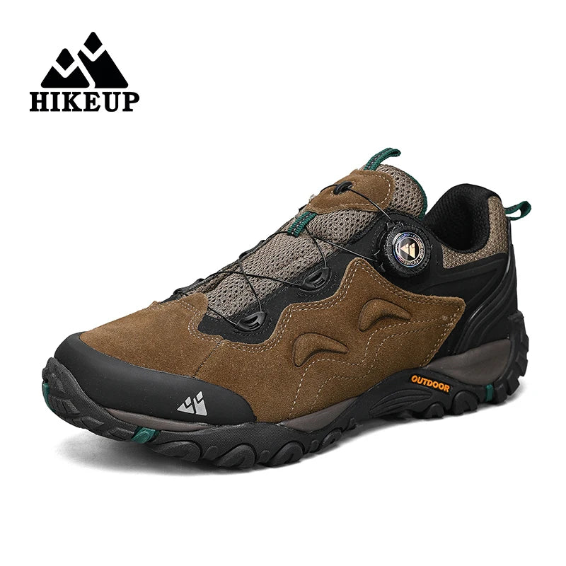 HIKEUP-Lederschuhe für Herren, Outdoor-Wanderschuhe, Touristentreckingsneaker, Bergsteigen, Trail-Joggingschuhe, Spannschloss