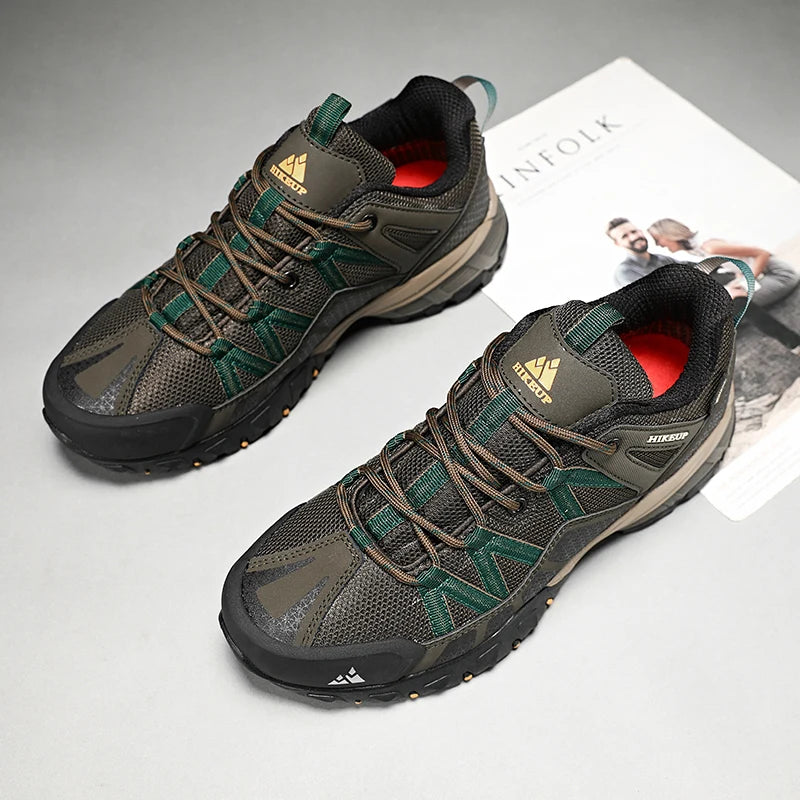 HIKEUP Atmungsaktive Dämpfung Rutschfeste Turnschuhe Herren Wanderschuhe Laufen Trekking Turnschuhe Outdoor Bergsportschuhe für Männer