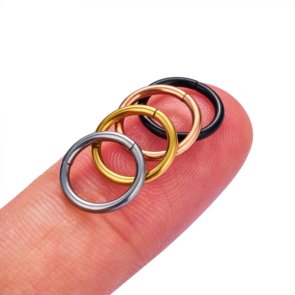 10/50PCS G23 Titan Nasenring Für Frauen Piercing Schmuck Runde Ohrring Hoop 16/18/20G Ohr Tragus Knorpel Helix Körper Schmuck