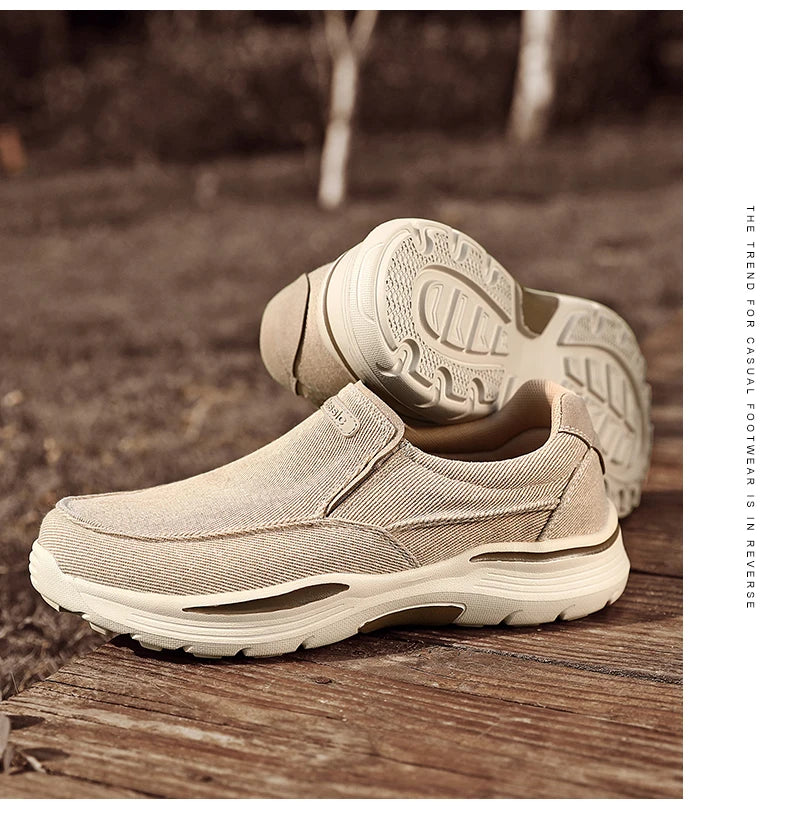 Herren Leinwand Loafers