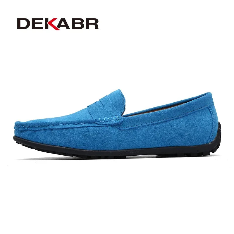 DEKABR Marke Mode Sommer Stil Weiche Slipper Aus Echtem Leder Hohe Qualität Flache Beiläufige Schuhe Atmungsaktive Männer Wohnungen Fahren Schuhe
