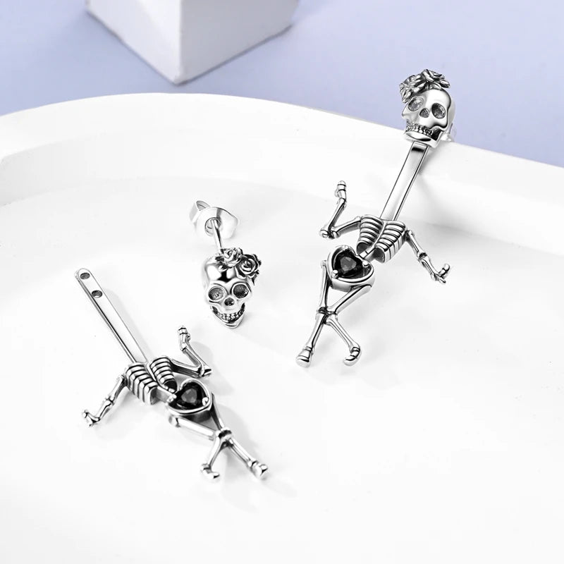 Creolen Neue Original 925 Sterling Silber Süße Herz Bogen Runde Zirkon Ohrstecker Für Frauen Mädchen Edlen Schmuck