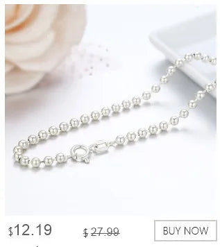 45cm-60cm solide reine echte 925 Sterling Silber Perlen Kreuz kette Halskette Frauen Mädchen Italien Schmuck Kolye Collare Collier Ketting