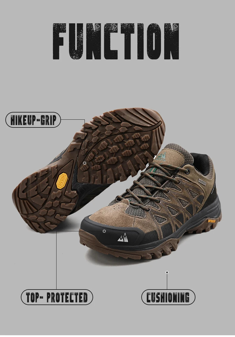 HIKEUP Modische Outdoor-Schuhe, Wandern, Herren, Sport, lässig, Bergtrekking-Stiefel, Camping-Sneaker für Herren, rutschfest, verschleißfest