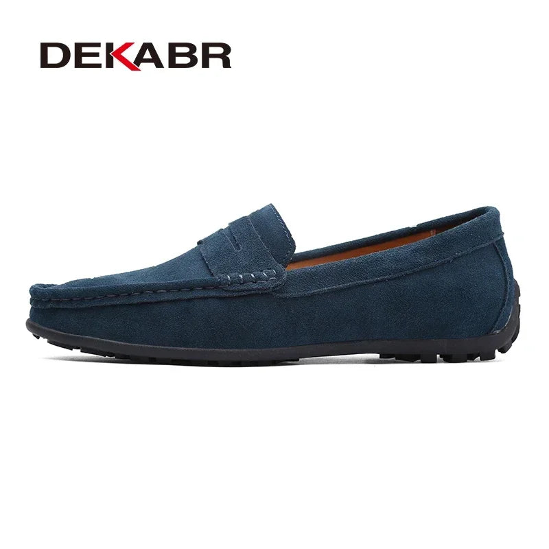 DEKABR Marke Mode Sommer Stil Weiche Slipper Aus Echtem Leder Hohe Qualität Flache Beiläufige Schuhe Atmungsaktive Männer Wohnungen Fahren Schuhe