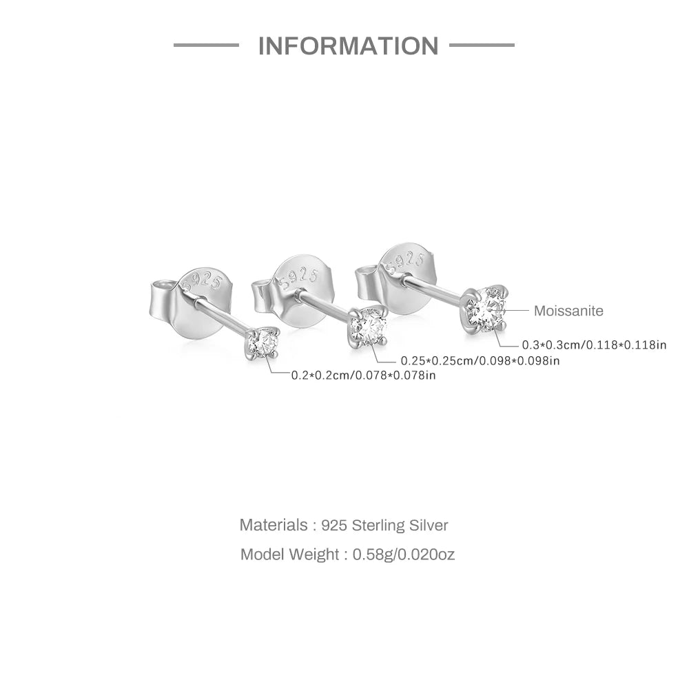 CANNER 0,5-1,2 Karat D Farbe Moissanit Ohrstecker Ohrringe für Frauen 925 Sterling Silber Funkelnder Piercing Ohrring Edlen Schmuck