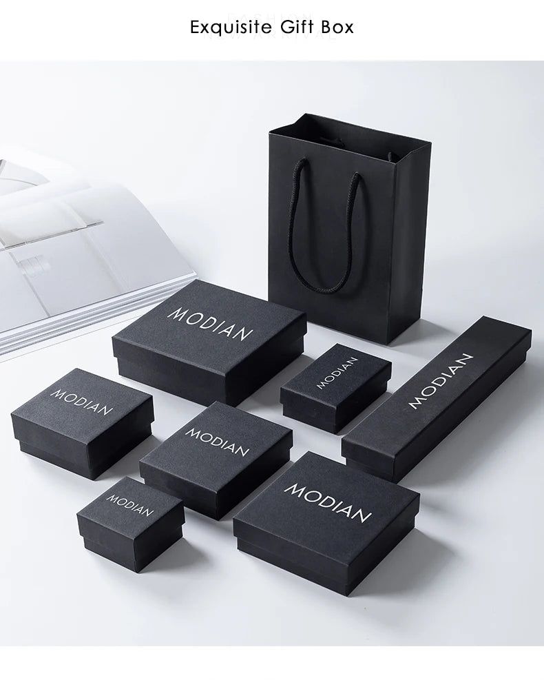 Modian Ohrstecker aus echtem 925er-Sterlingsilber, luxuriös, schlicht, Zirkonia, für Damen, rund, CZ, Hochzeit, Statement-Schmuck, Geschenke