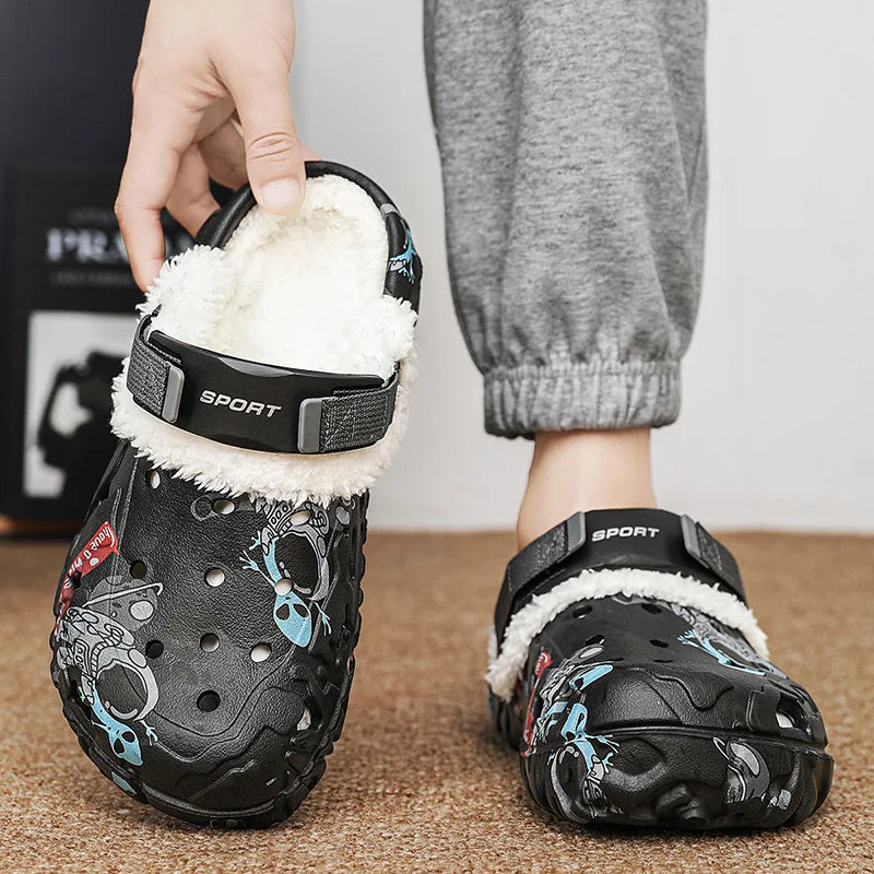 Herren Winter-Hausschuhe Plüsch & Rutschfest